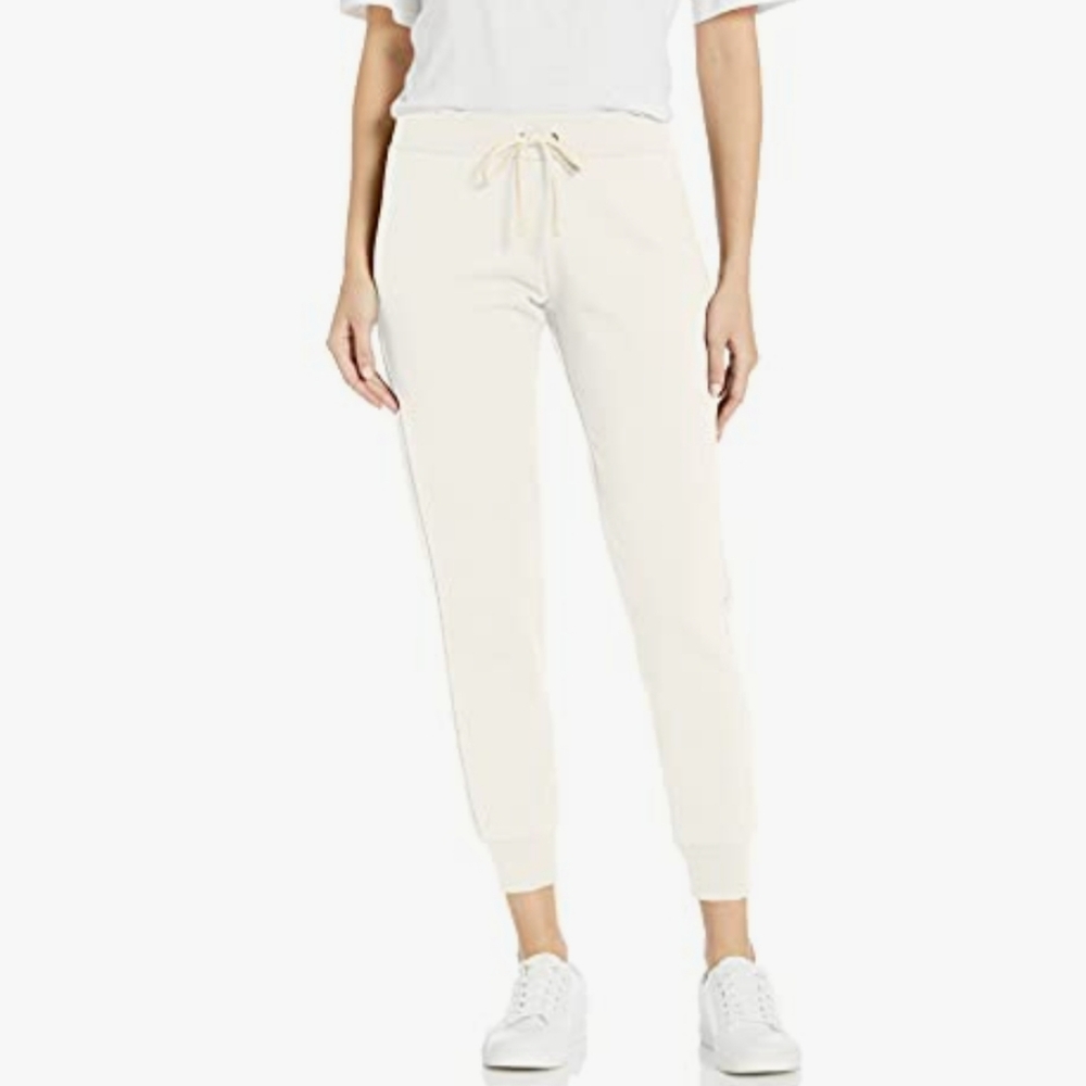 The Drop Women's Grace Supersoft Stretch Rib Cuff Jogger ~ Ivory